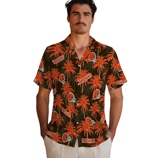 Cleveland Browns Hawaiian Shirt - Palm Tree Motif | Moonbestprint