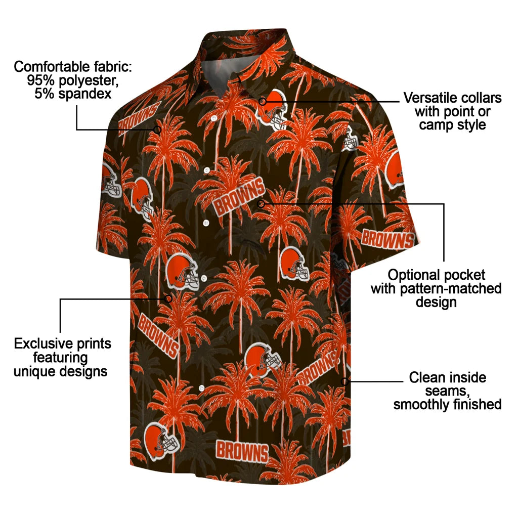 Cleveland Browns Hawaiian Shirt - Palm Tree Motif | Moonbestprint