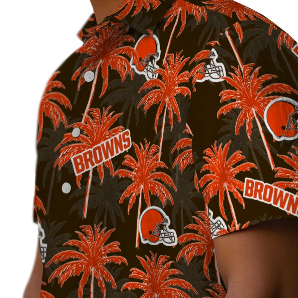 Cleveland Browns Hawaiian Shirt - Palm Tree Motif | Moonbestprint