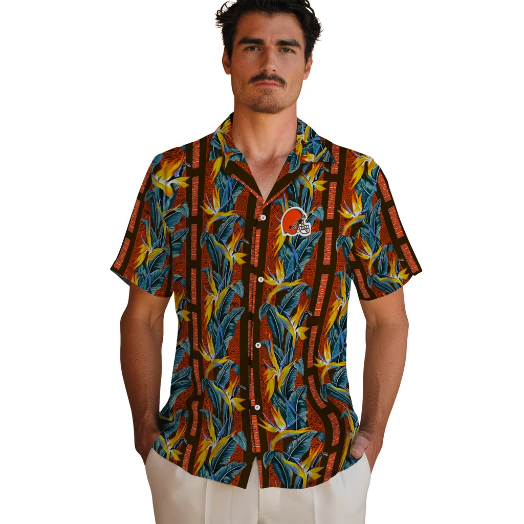 Cleveland Browns Hawaiian Shirt - Paradise Vines | Moonbestprint