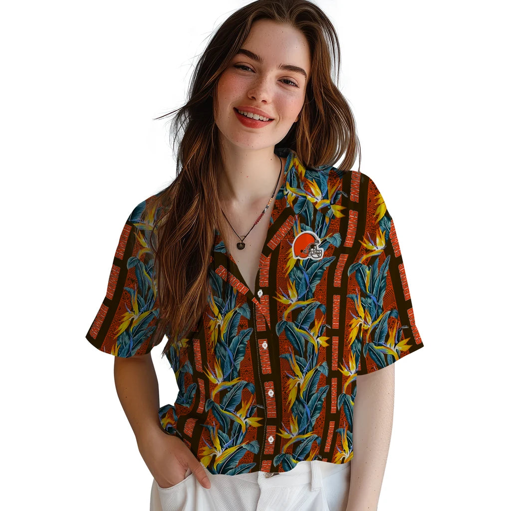 Cleveland Browns Hawaiian Shirt - Paradise Vines | Moonbestprint
