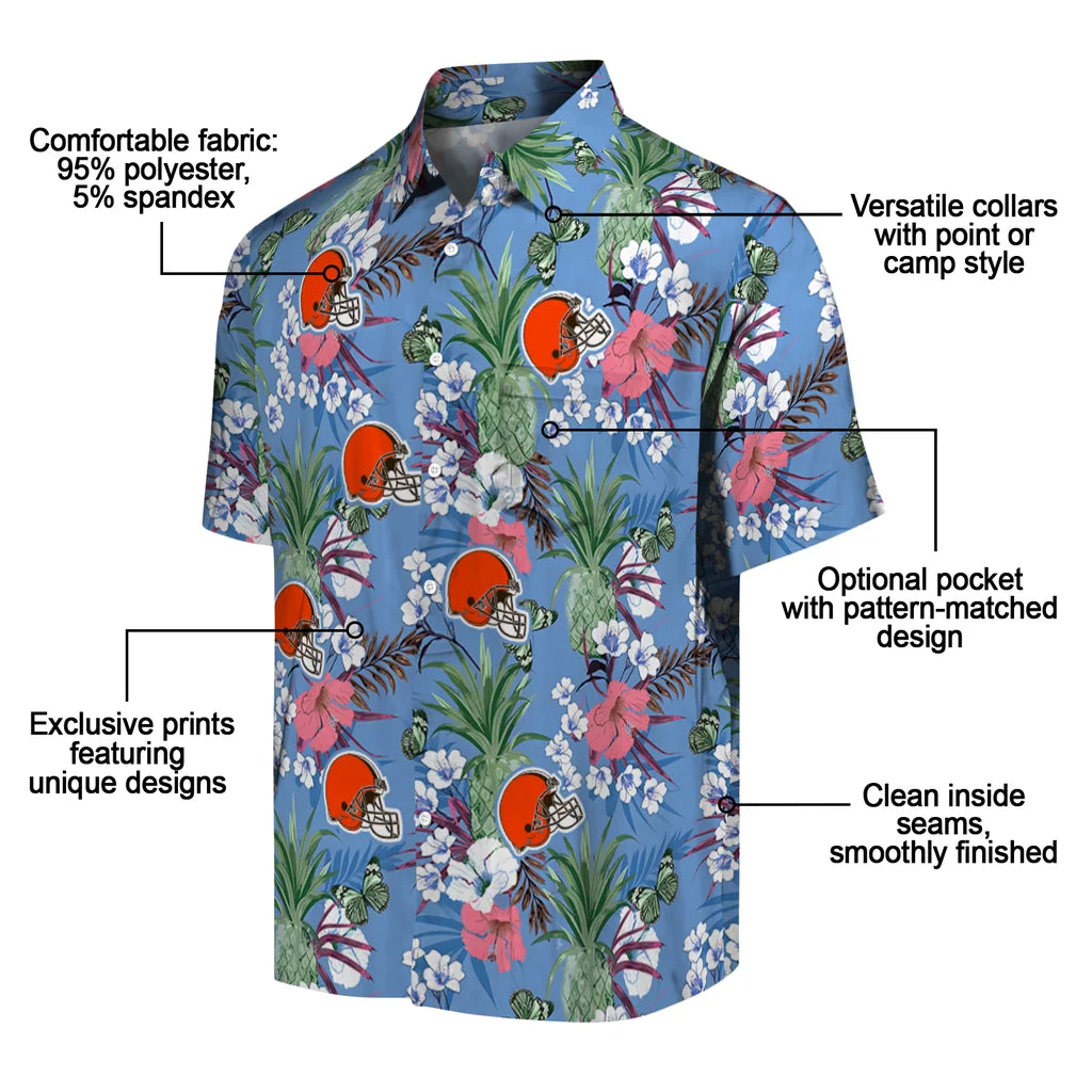 Cleveland Browns Hawaiian Shirt - Pineapple Bouquet | Moonbestprint