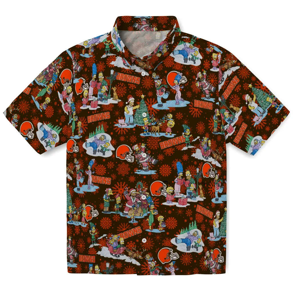 Cleveland Browns Hawaiian Shirt - Simpsons Christmas | Moonbestprint