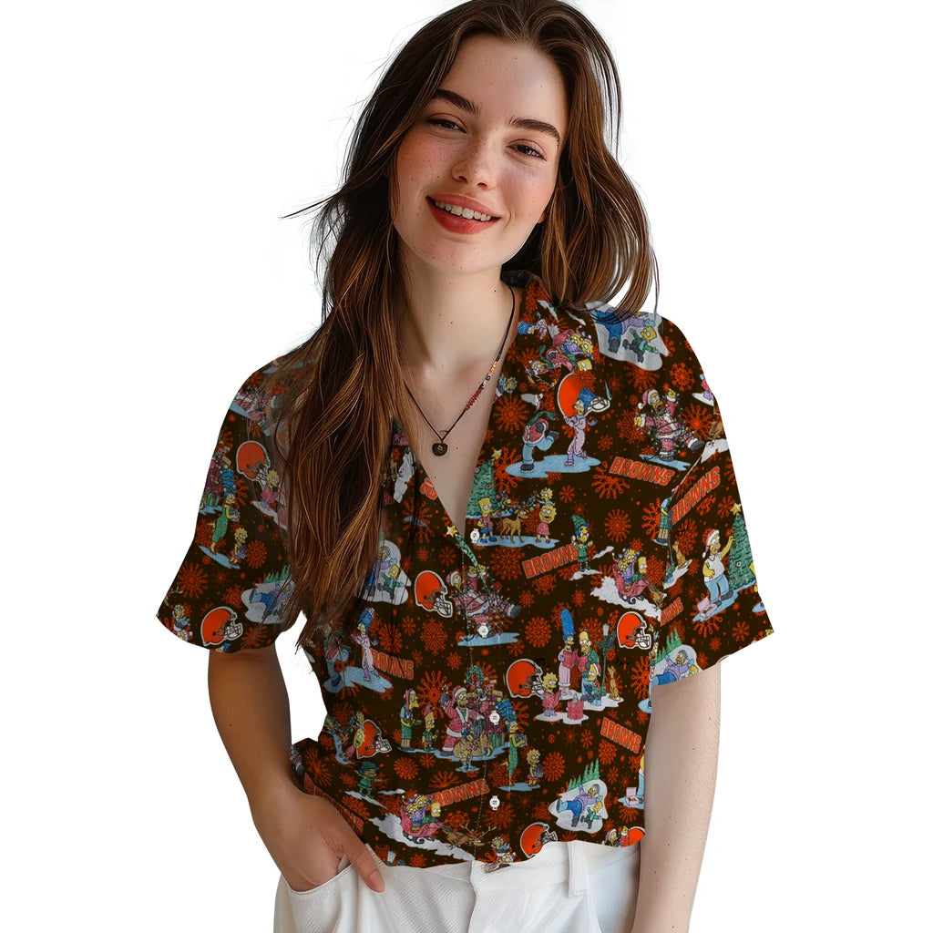 Cleveland Browns Hawaiian Shirt - Simpsons Christmas | Moonbestprint