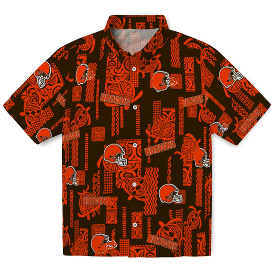 Cleveland Browns Hawaiian Shirt - Turtle Lines | Moonbestprint