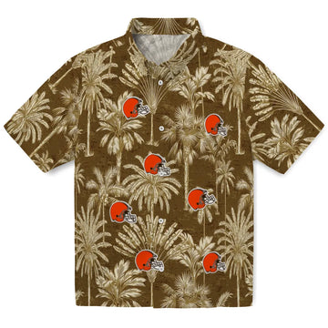 Cleveland Browns Hawaiian Shirt - Vintage Palm Tree | Moonbestprint