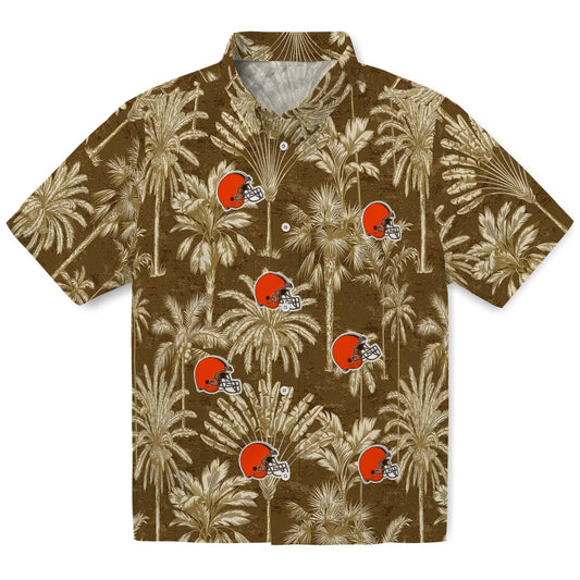 Cleveland Browns Hawaiian Shirt - Vintage Palm Tree | Moonbestprint