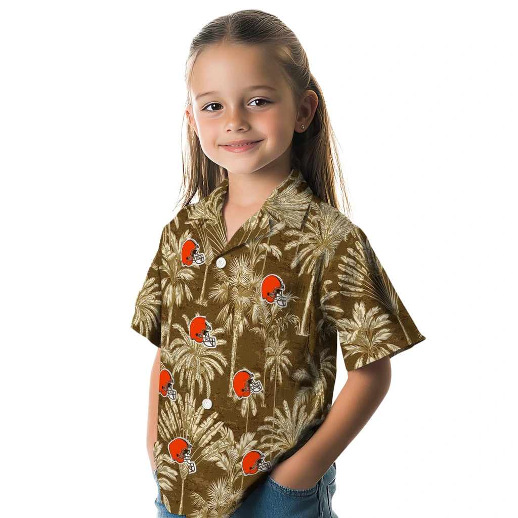 Cleveland Browns Hawaiian Shirt - Vintage Palm Tree | Moonbestprint