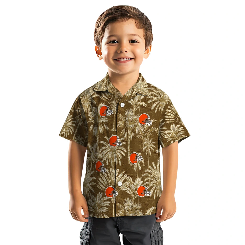 Cleveland Browns Hawaiian Shirt - Vintage Palm Tree | Moonbestprint