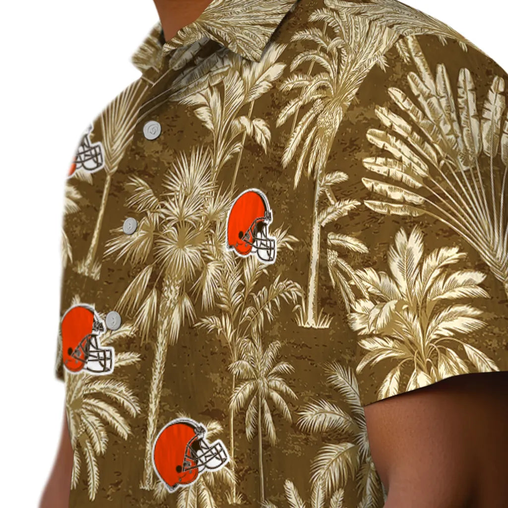 Cleveland Browns Hawaiian Shirt - Vintage Palm Tree | Moonbestprint