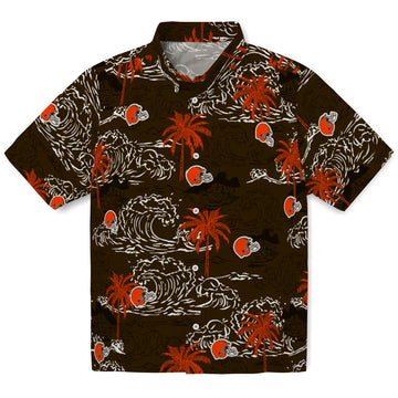 Cleveland Browns Hawaiian Shirt - Wave Palm | Moonbestprint