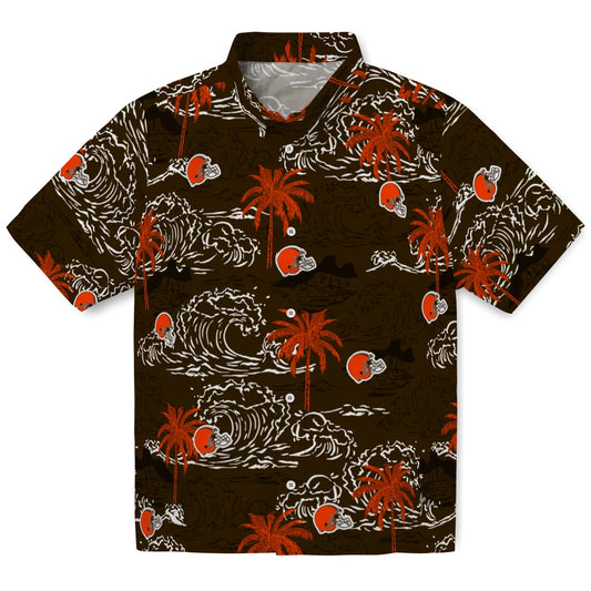 Cleveland Browns Hawaiian Shirt - Wave Palm | Moonbestprint