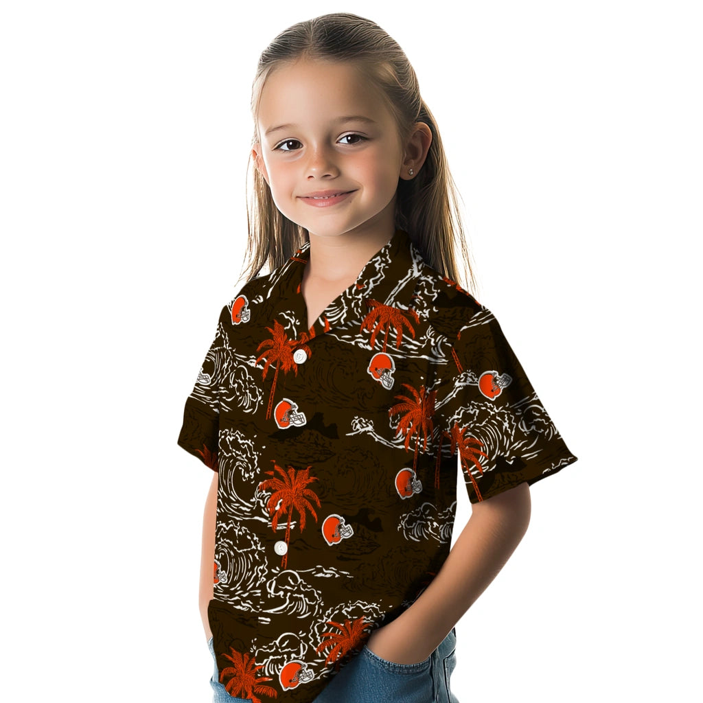Cleveland Browns Hawaiian Shirt - Wave Palm | Moonbestprint