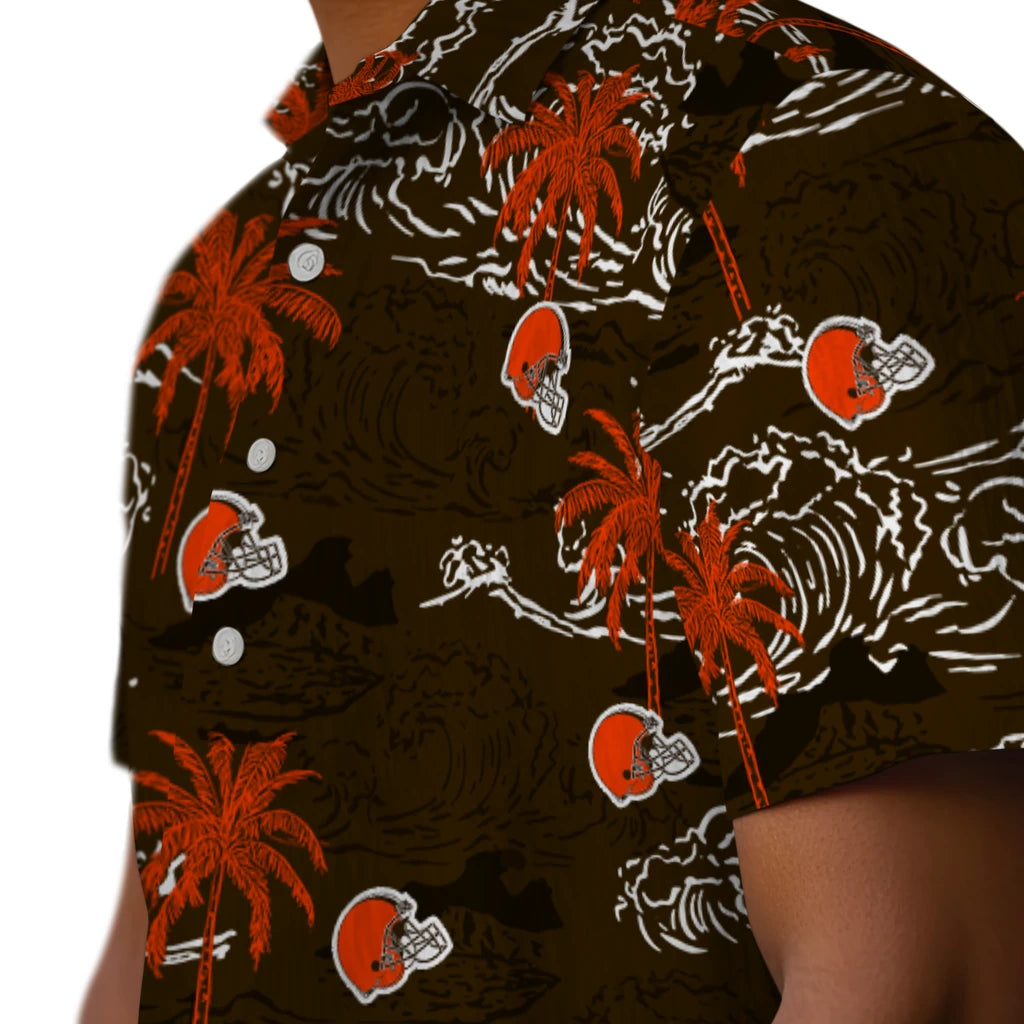 Cleveland Browns Hawaiian Shirt - Wave Palm | Moonbestprint