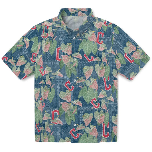 Cleveland Guardians Hawaiian Shirt - Anthurium Overlay | Moonbestprint