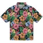 Cleveland Guardians Hawaiian Shirt - Brilliant Hibiscus Garden | Moonbestprint