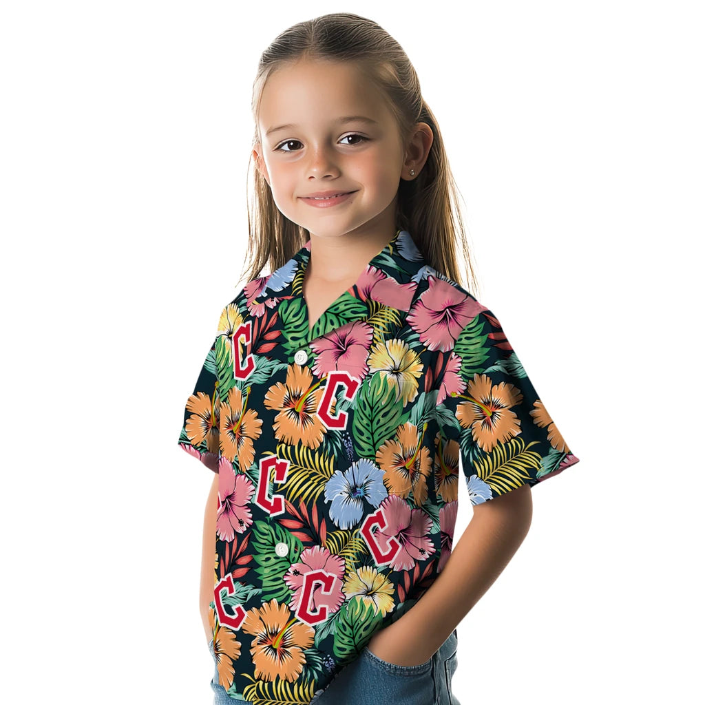 Cleveland Guardians Hawaiian Shirt - Brilliant Hibiscus Garden | Moonbestprint