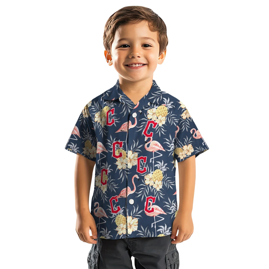 Cleveland Guardians Hawaiian Shirt - Flamingo Hibiscus | Moonbestprint