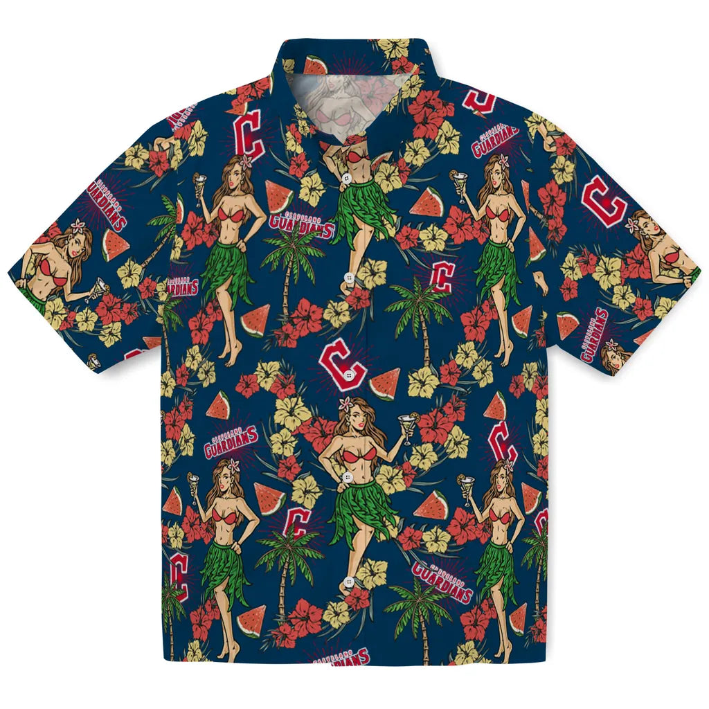Cleveland Guardians Hawaiian Shirt - Hawaiian Girls Design | Moonbestprint