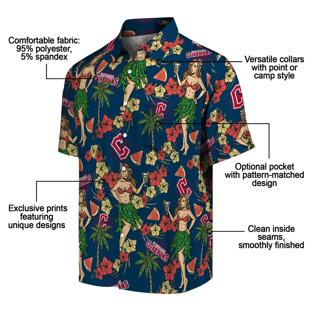 Cleveland Guardians Hawaiian Shirt - Hawaiian Girls Design | Moonbestprint
