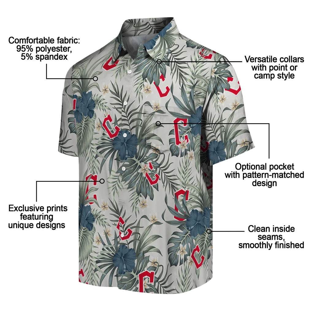 Cleveland Guardians Hawaiian Shirt - Hibiscus Designs | Moonbestprint