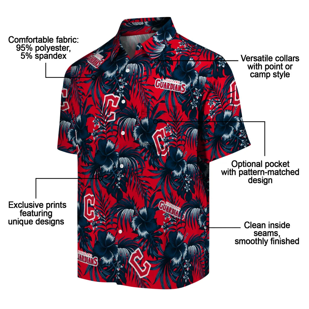 Cleveland Guardians Hawaiian Shirt - Hibiscus Exotic | Moonbestprint