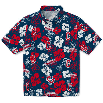 Cleveland Guardians Hawaiian Shirt - Hibiscus Flower Design | Moonbestprint