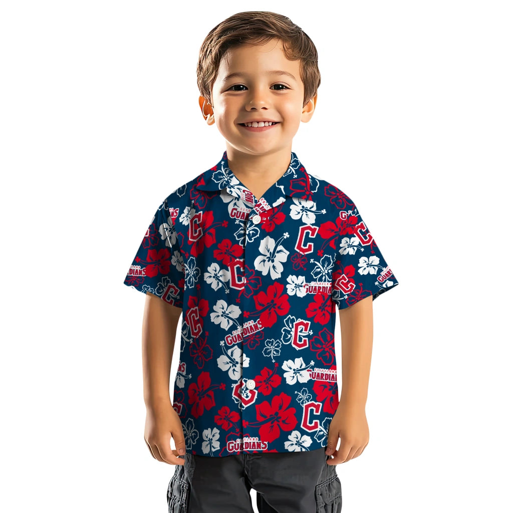 Cleveland Guardians Hawaiian Shirt - Hibiscus Flower Design | Moonbestprint