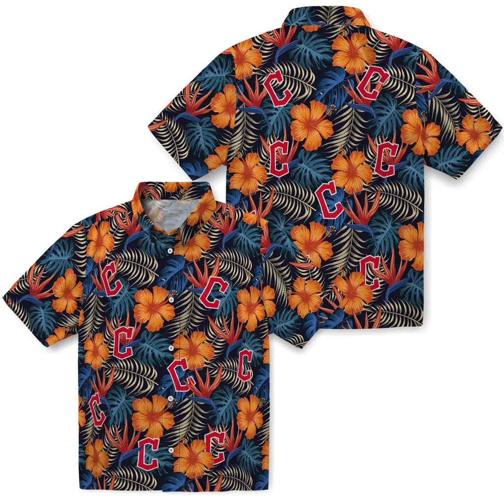 Cleveland Guardians Hawaiian Shirt - Hibiscus Foliage | Moonbestprint