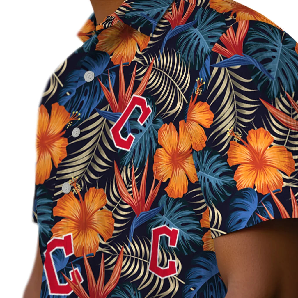 Cleveland Guardians Hawaiian Shirt - Hibiscus Foliage | Moonbestprint