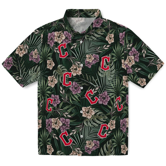 Cleveland Guardians Hawaiian Shirt - Hibiscus Leaves Pattern | Moonbestprint