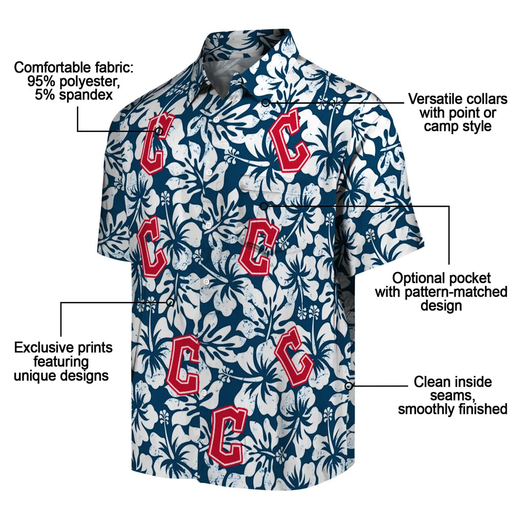 Cleveland Guardians Hawaiian Shirt - Hibiscus Motif | Moonbestprint