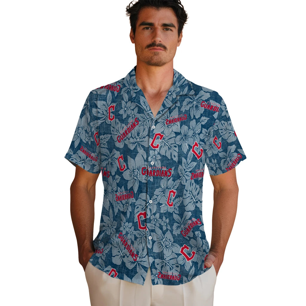 Cleveland Guardians Hawaiian Shirt - Hibiscus Oasis | Moonbestprint