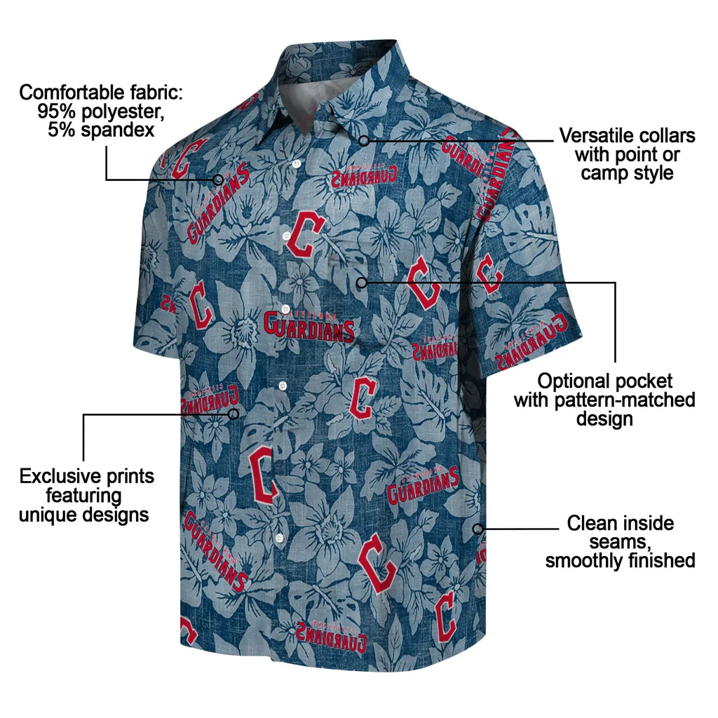 Cleveland Guardians Hawaiian Shirt - Hibiscus Oasis | Moonbestprint