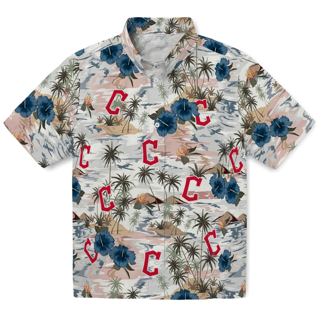 Cleveland Guardians Hawaiian Shirt - Hibiscus Seaside | Moonbestprint