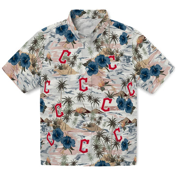 Cleveland Guardians Hawaiian Shirt - Hibiscus Seaside | Moonbestprint