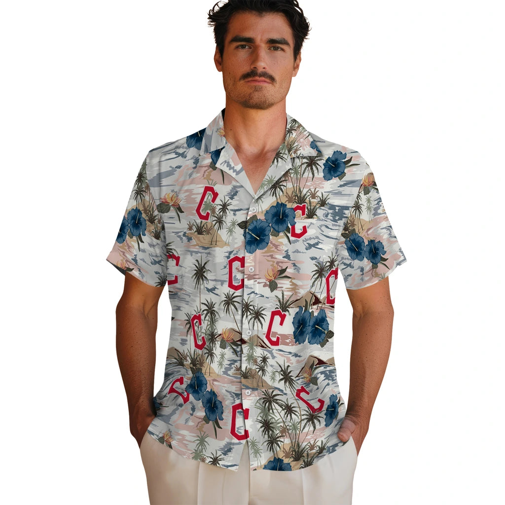 Cleveland Guardians Hawaiian Shirt - Hibiscus Seaside | Moonbestprint