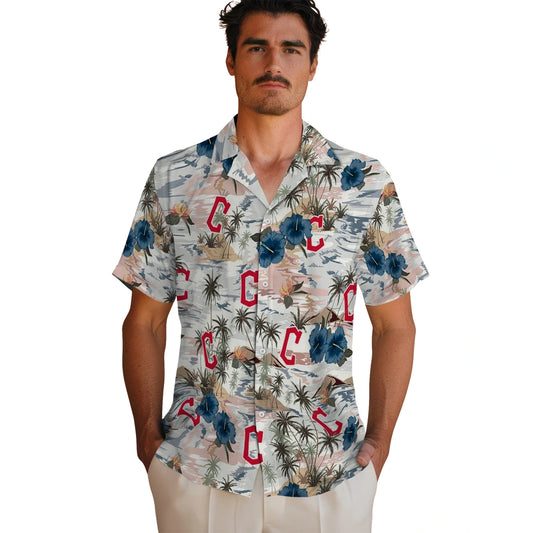 Cleveland Guardians Hawaiian Shirt - Hibiscus Seaside | Moonbestprint