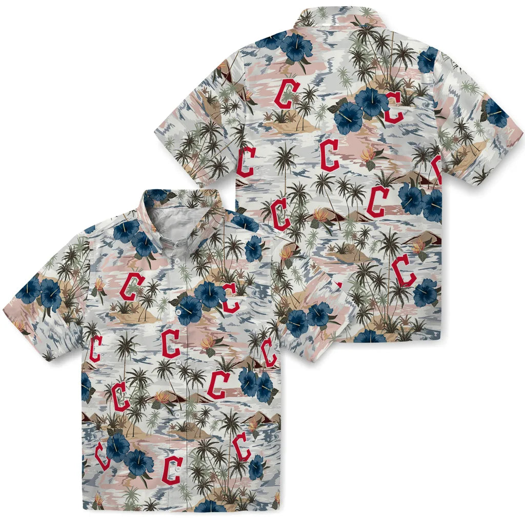 Cleveland Guardians Hawaiian Shirt - Hibiscus Seaside | Moonbestprint