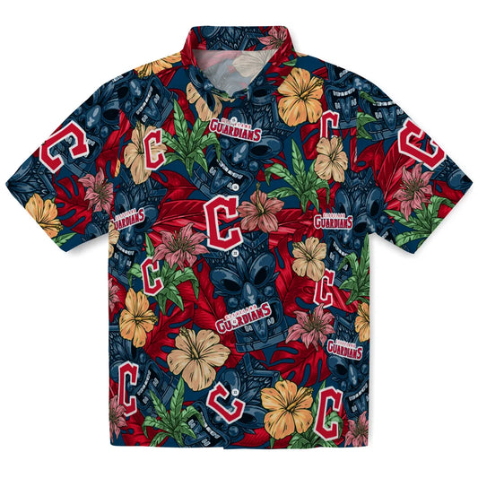 Cleveland Guardians Hawaiian Shirt - Hibiscus Tiki Jungle | Moonbestprint