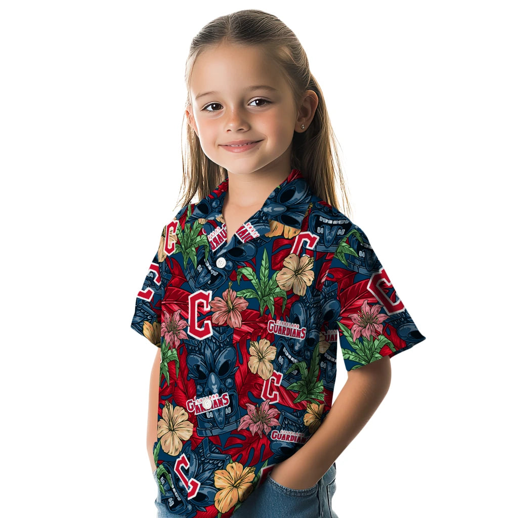 Cleveland Guardians Hawaiian Shirt - Hibiscus Tiki Jungle | Moonbestprint