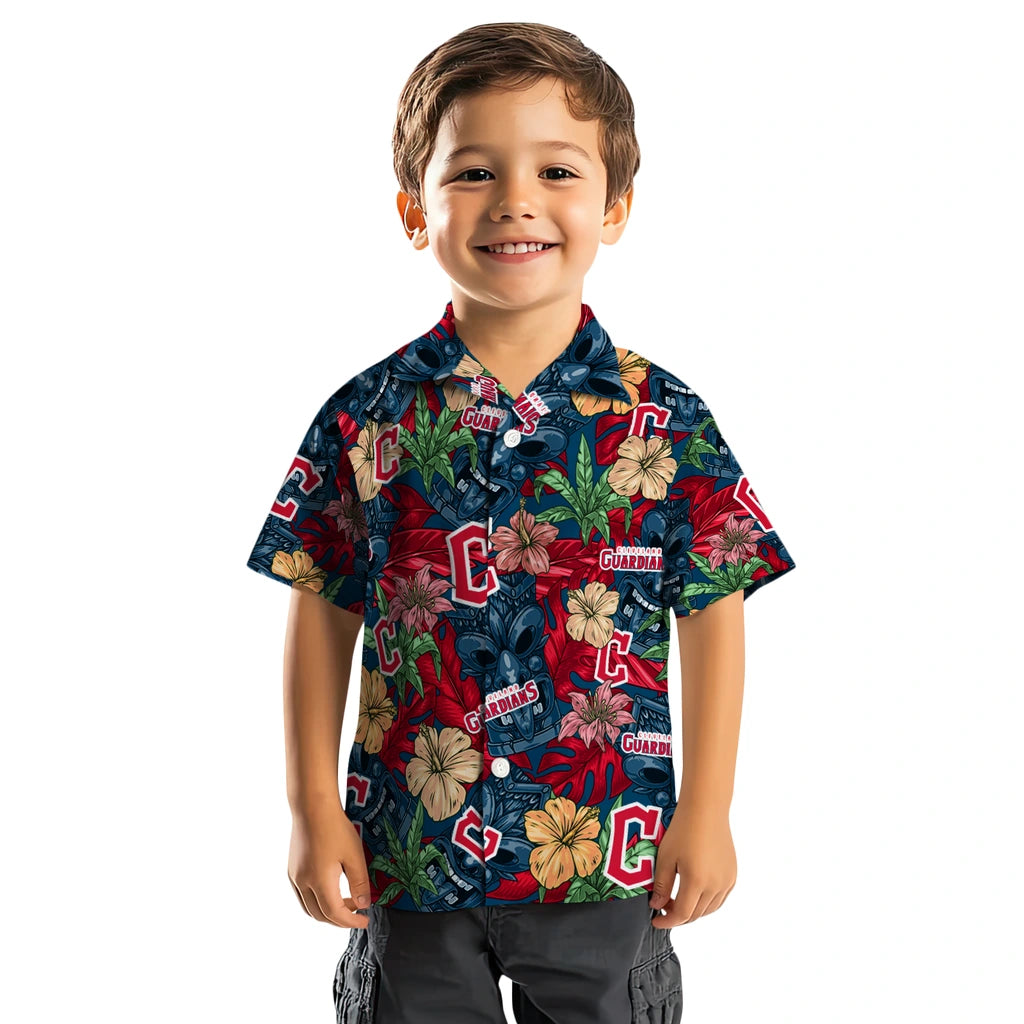 Cleveland Guardians Hawaiian Shirt - Hibiscus Tiki Jungle | Moonbestprint
