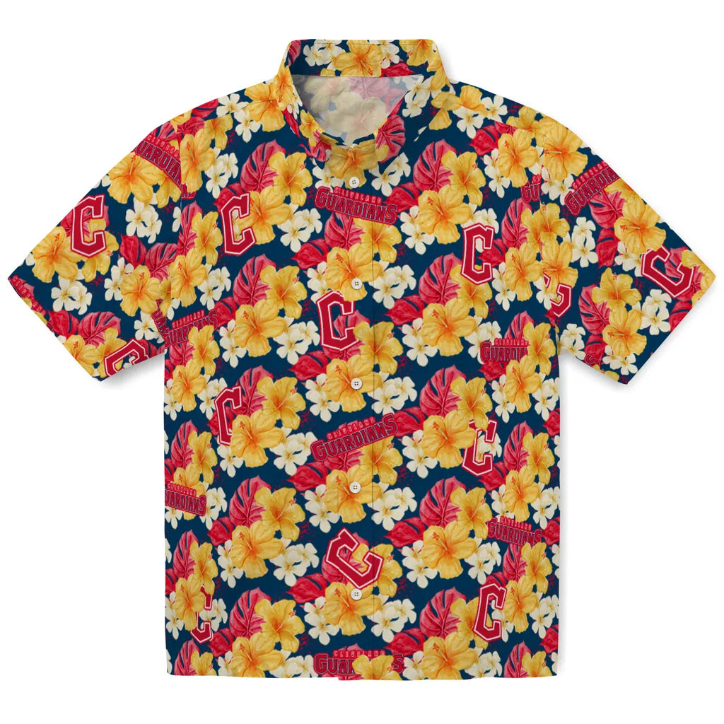 Cleveland Guardians Hawaiian Shirt - Hibiscus Tropics | Moonbestprint