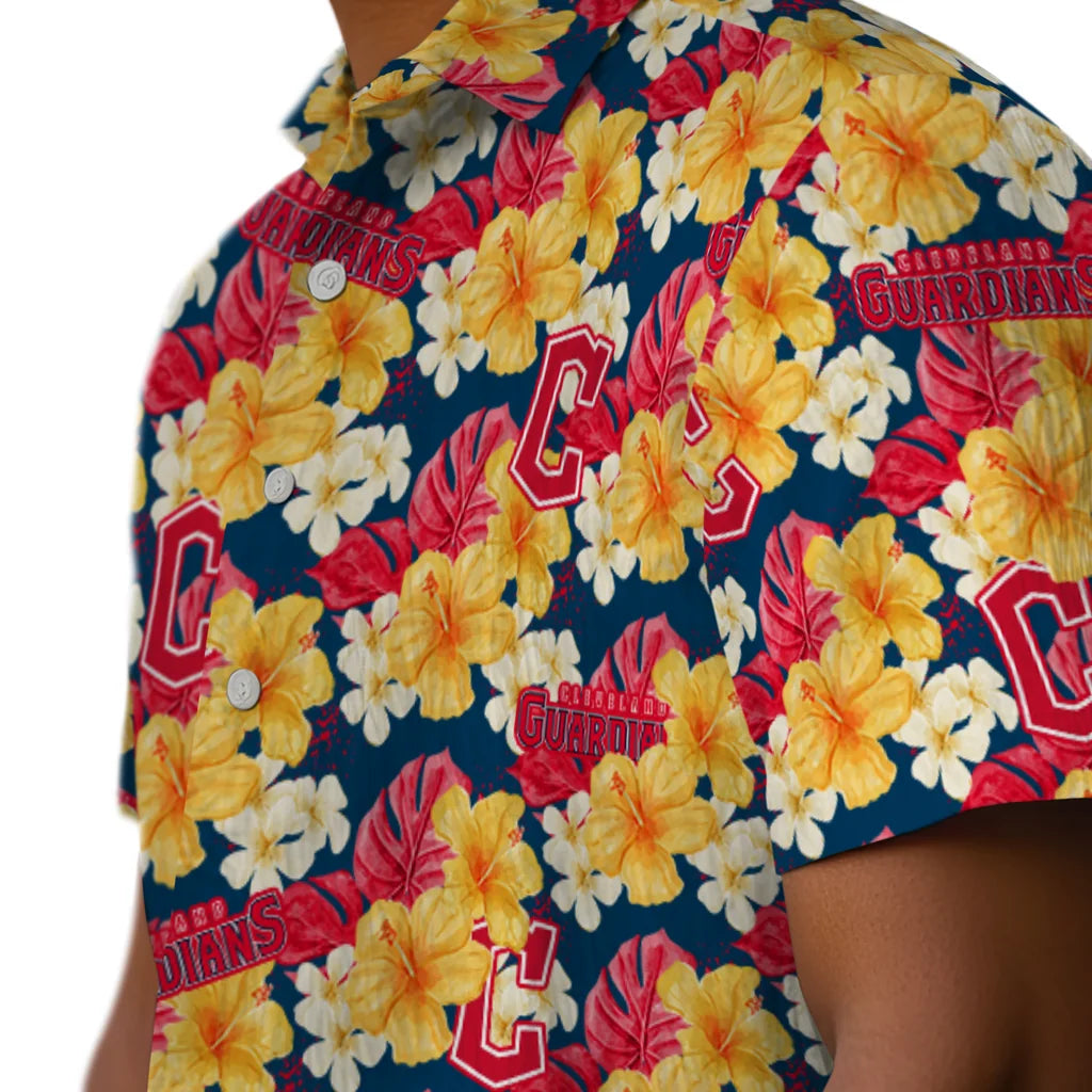 Cleveland Guardians Hawaiian Shirt - Hibiscus Tropics | Moonbestprint
