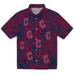 Cleveland Guardians Hawaiian Shirt - Leaf Outline | Moonbestprint