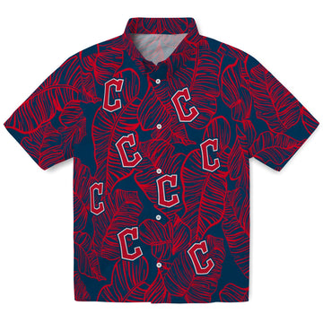 Cleveland Guardians Hawaiian Shirt - Leaf Outline | Moonbestprint
