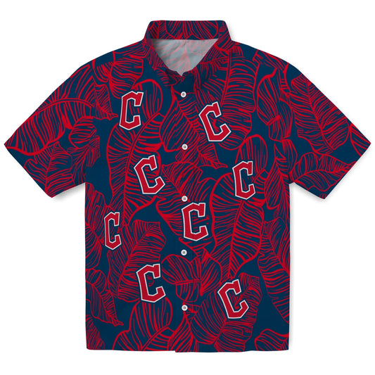 Cleveland Guardians Hawaiian Shirt - Leaf Outline | Moonbestprint