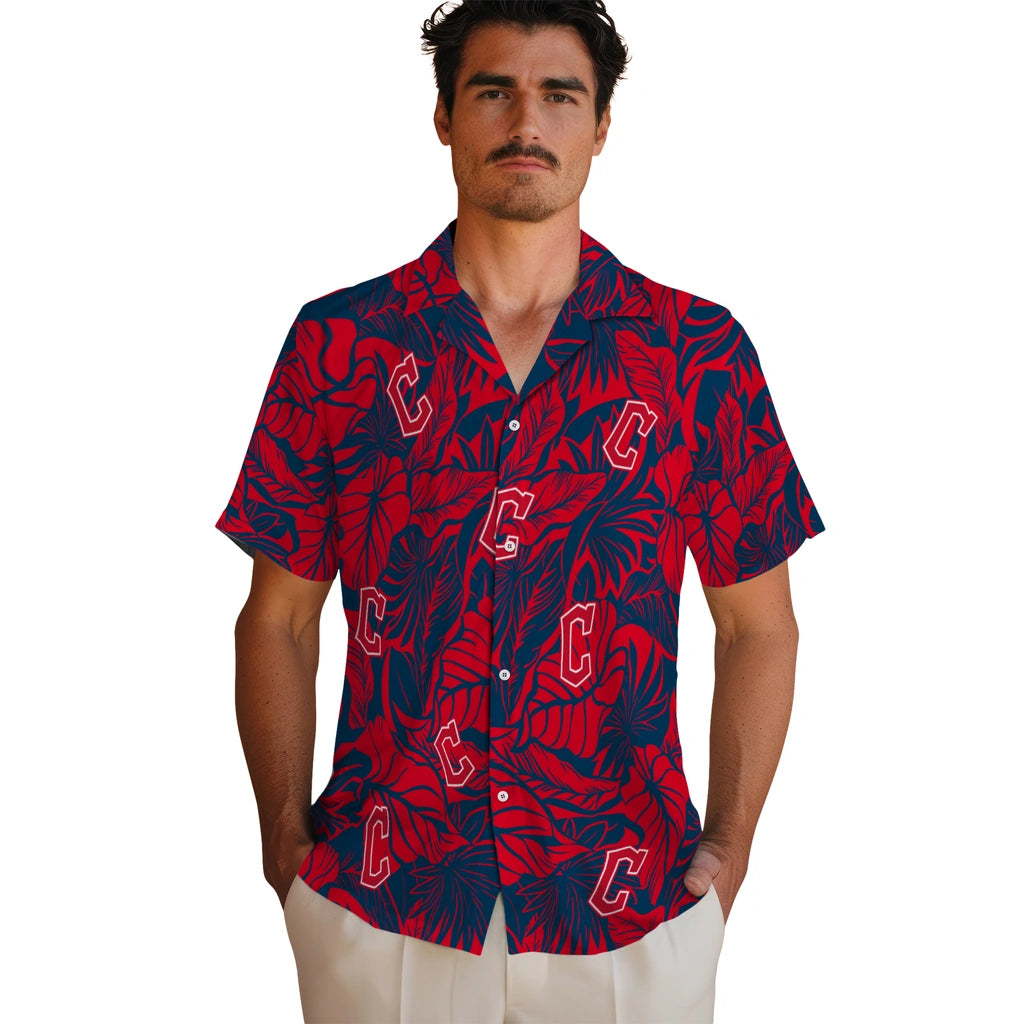 Cleveland Guardians Hawaiian Shirt - Monstera Layer | Moonbestprint