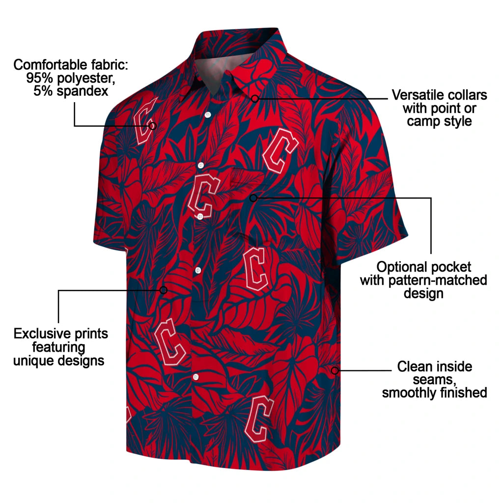 Cleveland Guardians Hawaiian Shirt - Monstera Layer | Moonbestprint