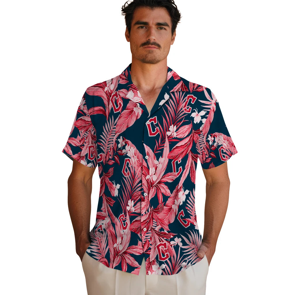 Cleveland Guardians Hawaiian Shirt - Palm Leaves | Moonbestprint